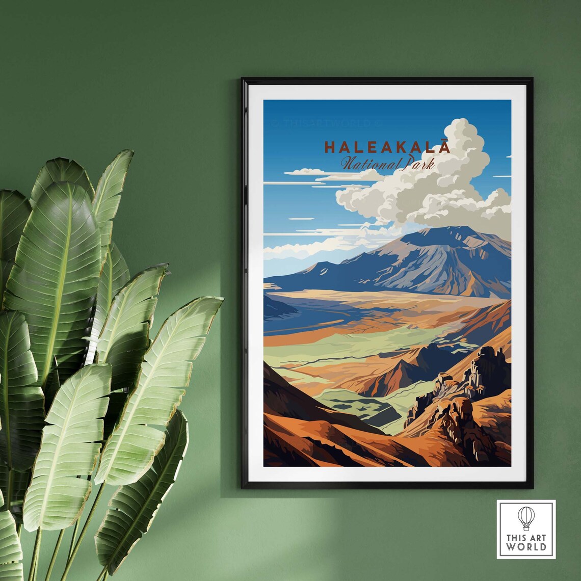 Haleakala National Park Hawaii Volcano Crater Vintage Art Poster - Image 2