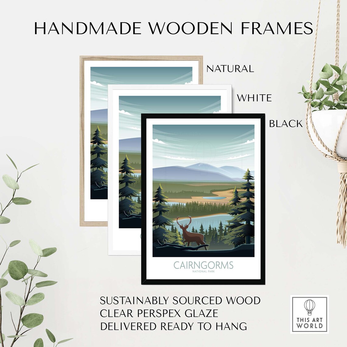 Cairngorms National Park Scottish Highlands Travel Poster - Image 2