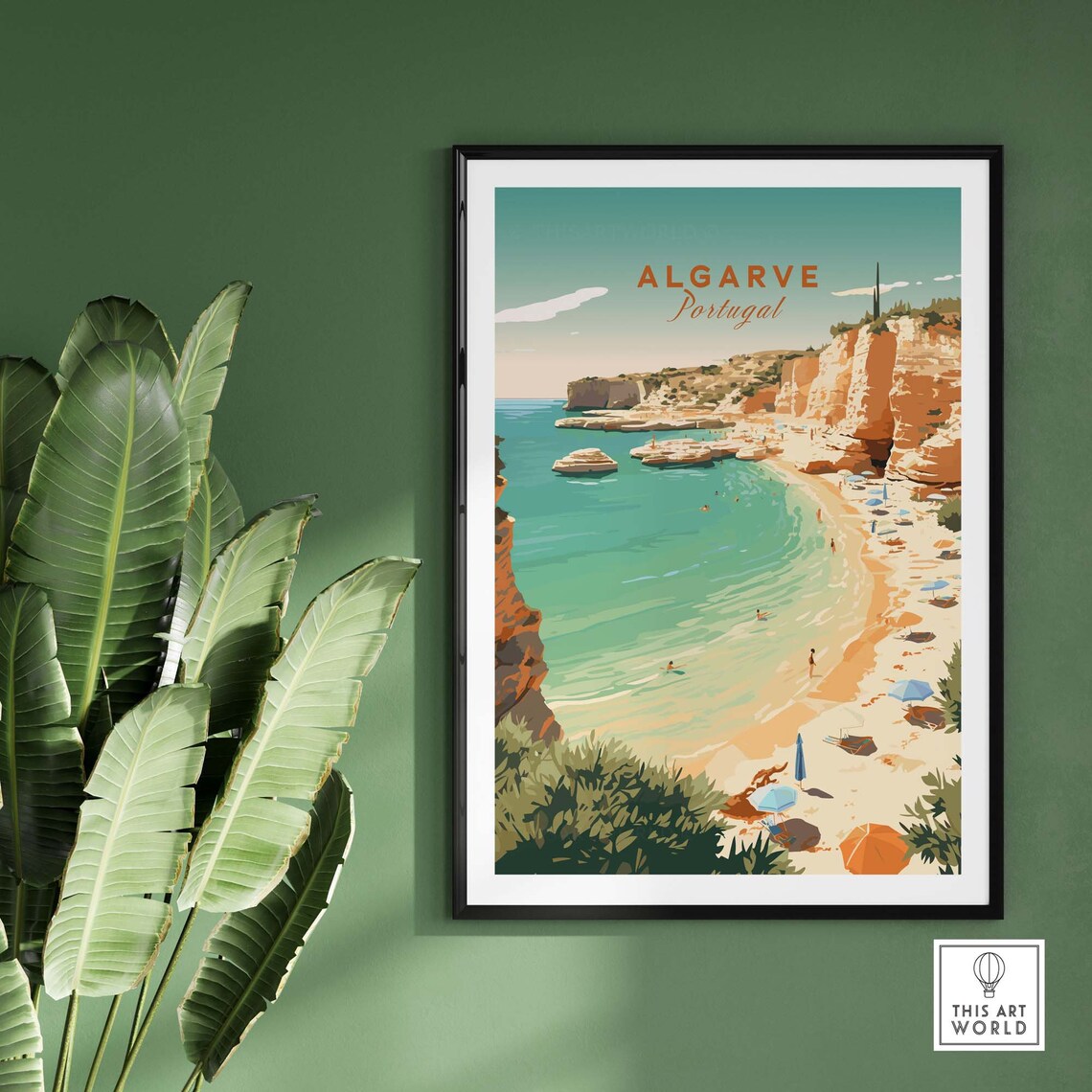 Algarve Beach Travel Poster, Coastal Europe Art - Image 2