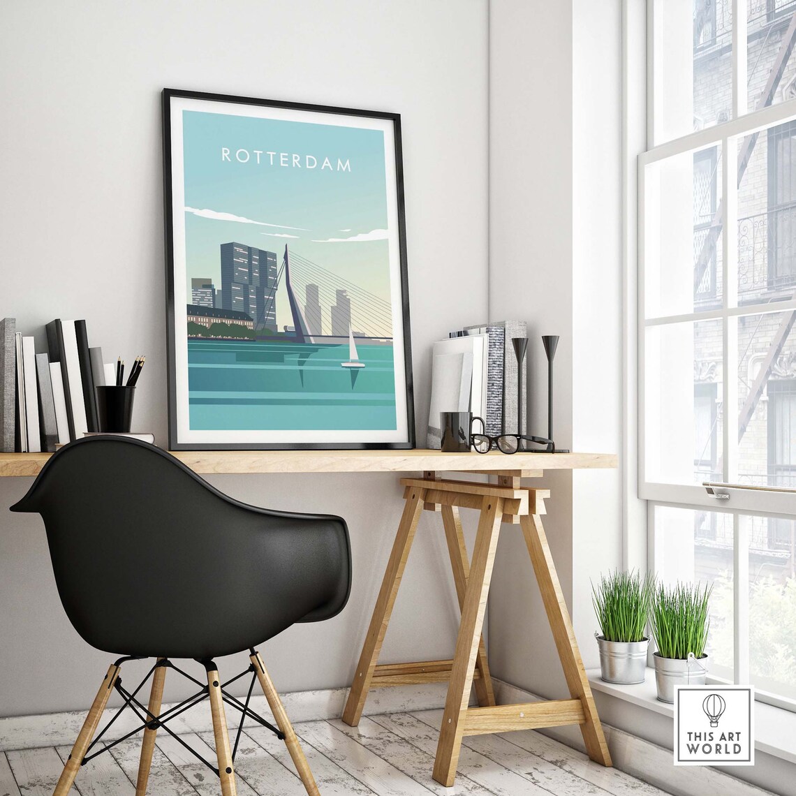 Rotterdam Minimalist Travel Poster, Netherlands Art Print - Image 4
