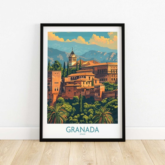 Granada Print Wall Art Travel Poster Home Decor Artwork Gift Illustration Lover