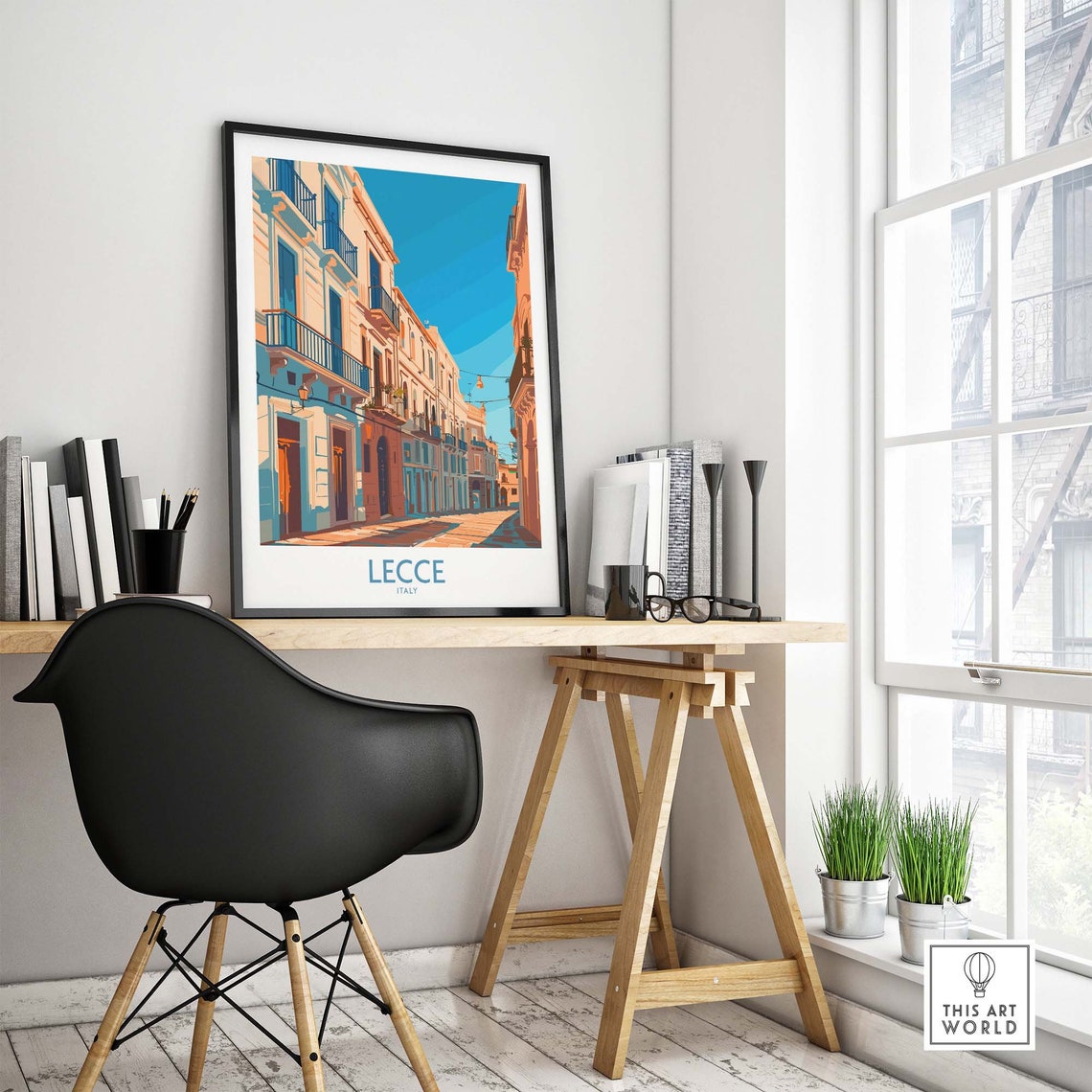Lecce Puglia Baroque Street Sunlit Balconies Architecture Poster - Image 4