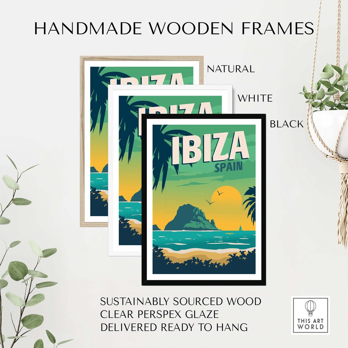 Ibiza Retro Travel Poster, Spain Travel Poster - Image 2
