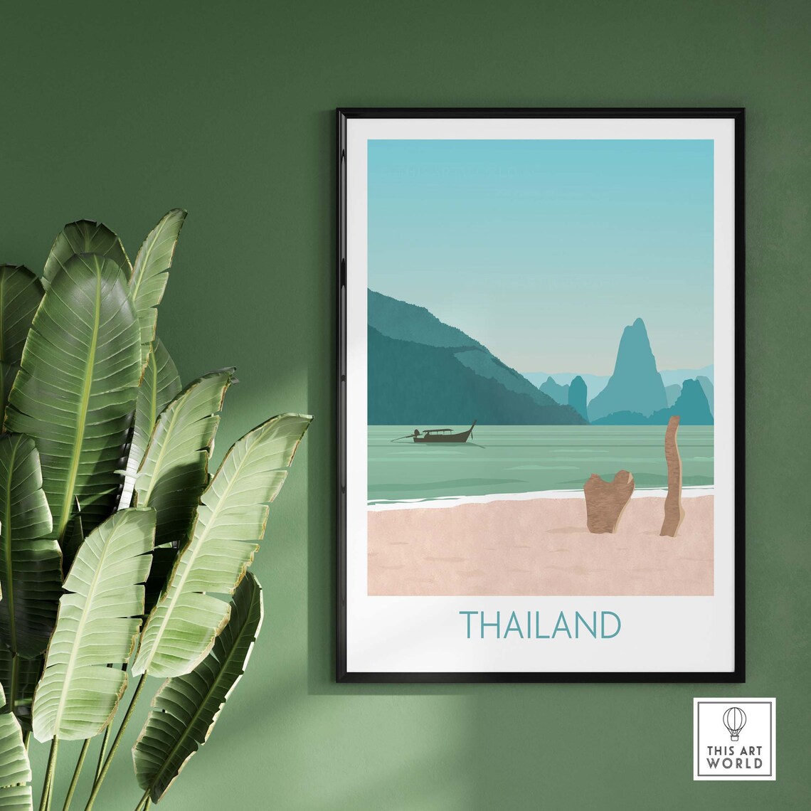 Thailand Travel Poster, Thai Beach Wall Art - Image 3