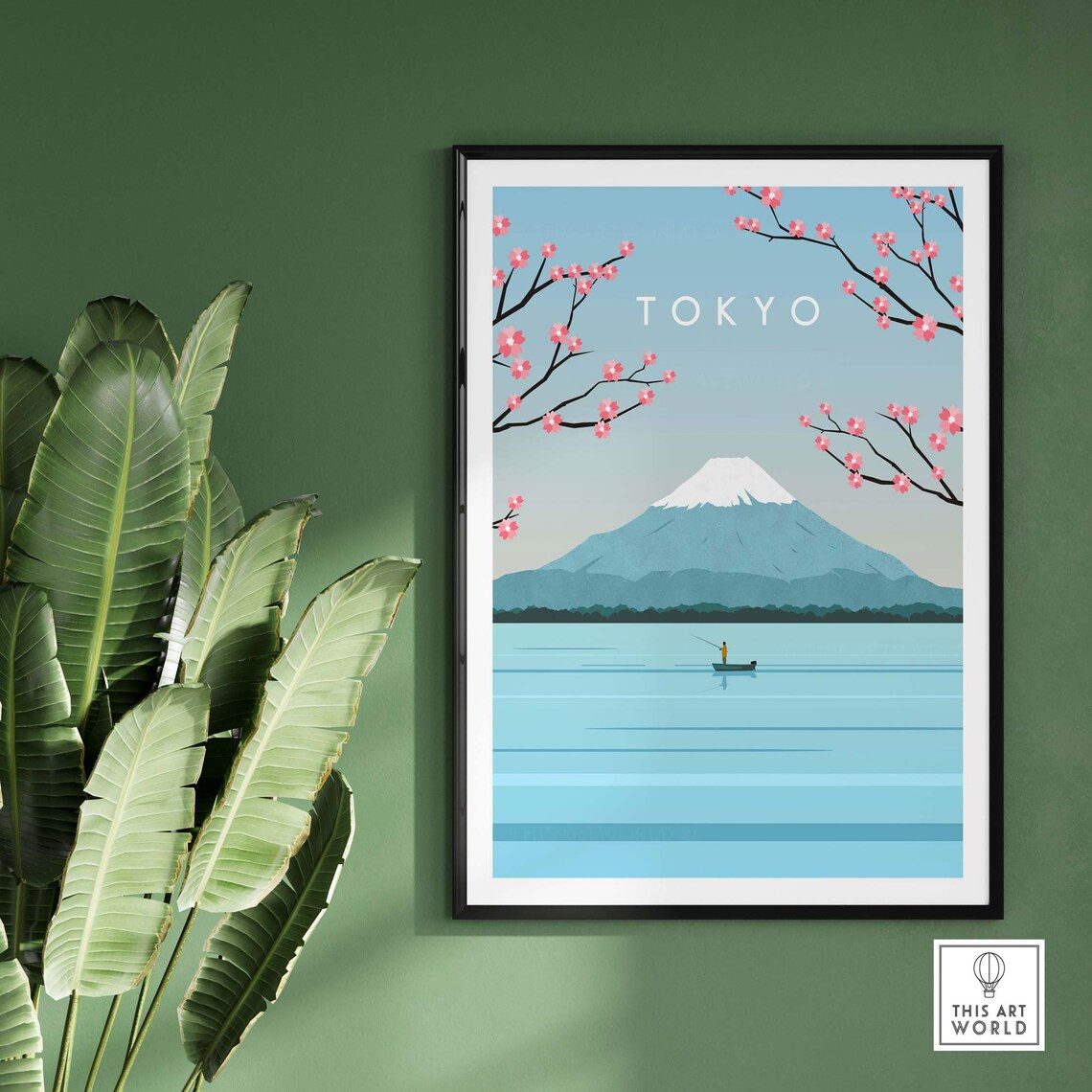 Tokyo Travel Poster, Japanese Cherry Blossom Minimalist - Image 2