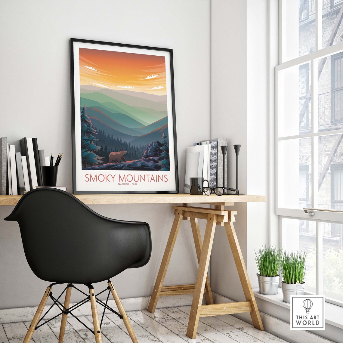 Smoky Mountains National Park Travel Poster Art Print - Image 4