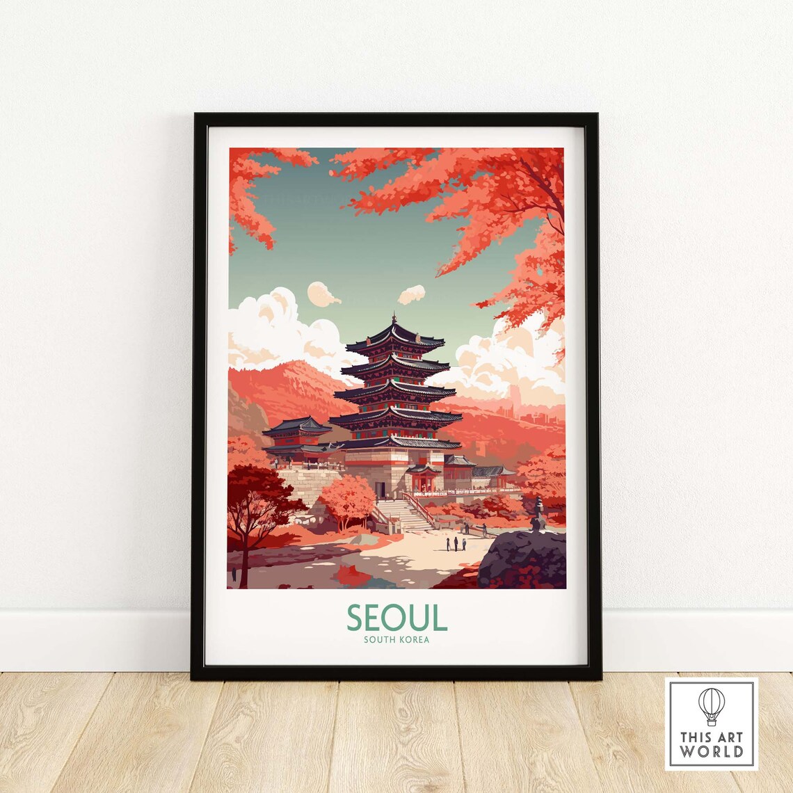 Seoul South Korea Travel Poster Art Print - Image 3