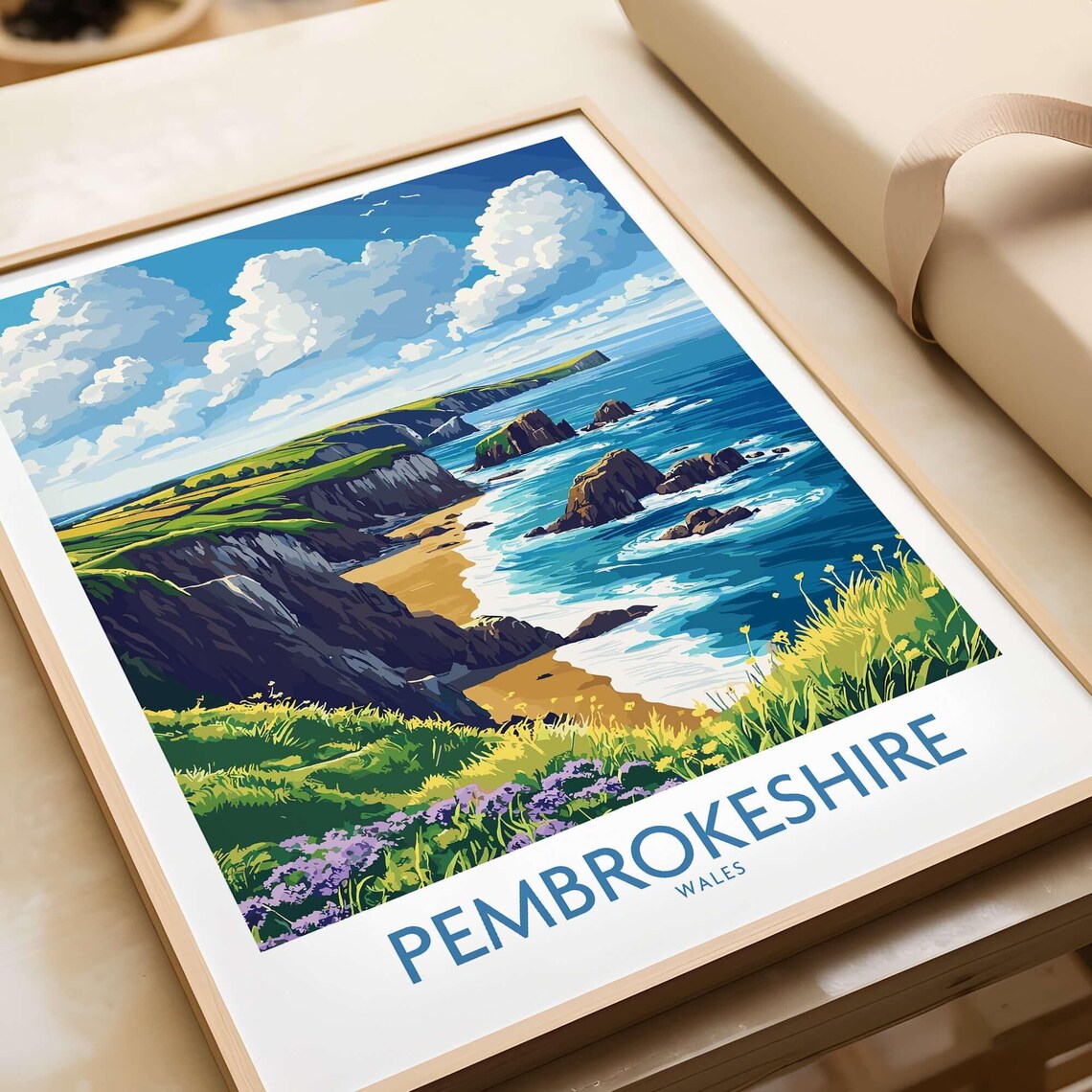 Pembrokeshire Poster, Wales Housewarming Gift