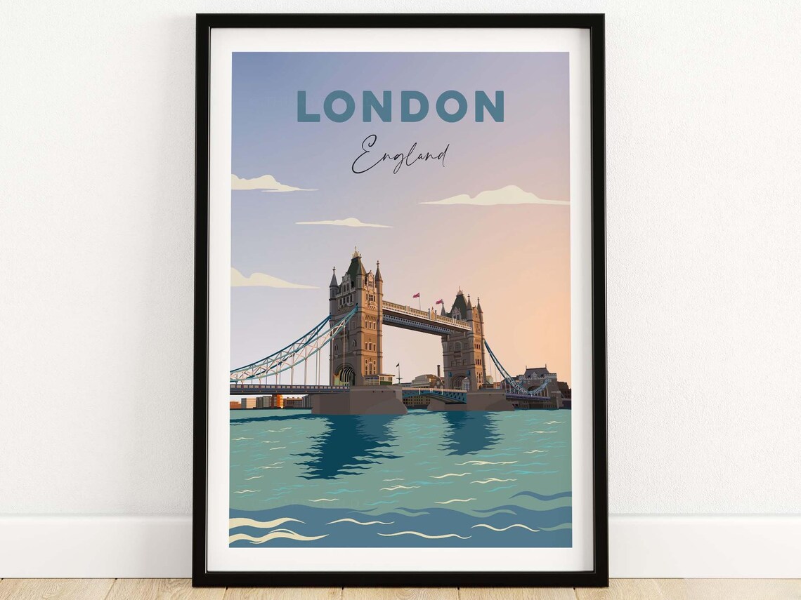 London Bridge Travel Poster, London Wall Art