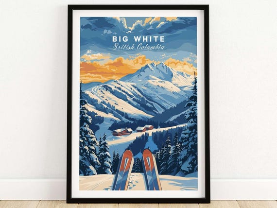 Big White Ski Lodge Art Print, Winter Sports