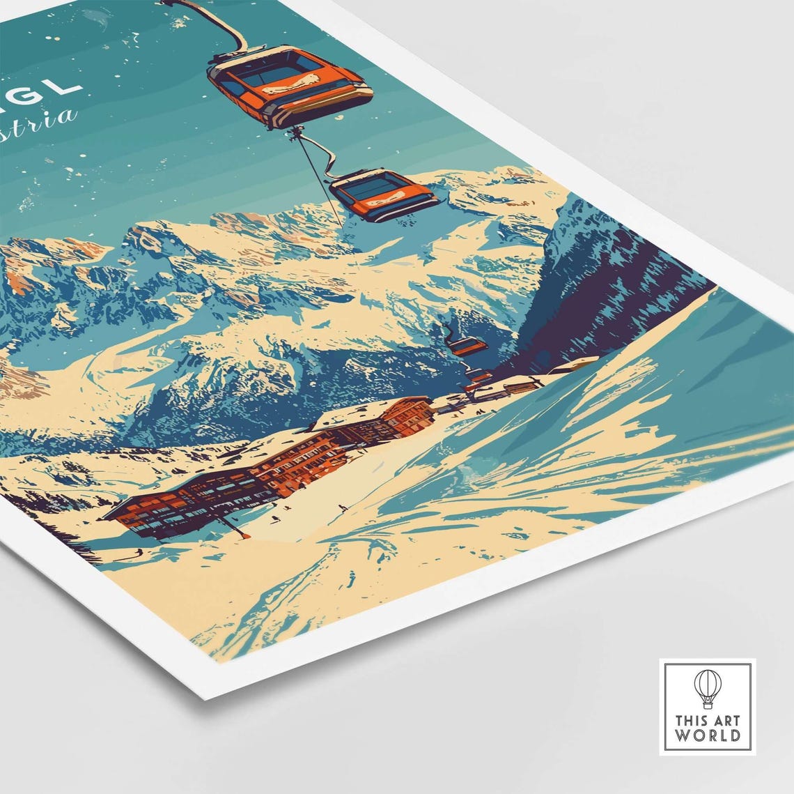Ischgl Winter Sports Art Print, Ski Lodge Decor - Image 5