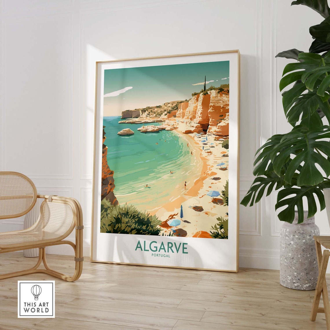 Algarve Portugal Golden Cliffs Beach Coves Summer Travel Poster - Image 3