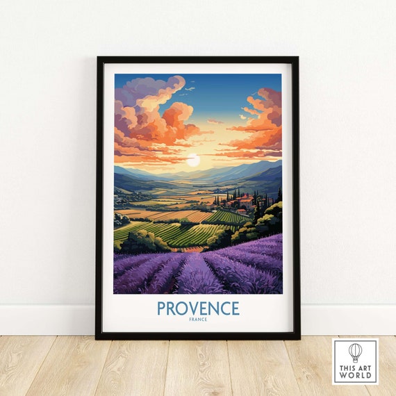 Provence France Poster Wall Art Print Travel Home Dcor Gift Illustration Artwork Birthday Present