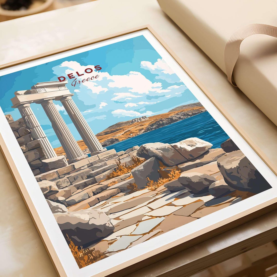 Delos Greece Ancient Marble Ruins Columns Aegean Sea Shore Poster - Image 4