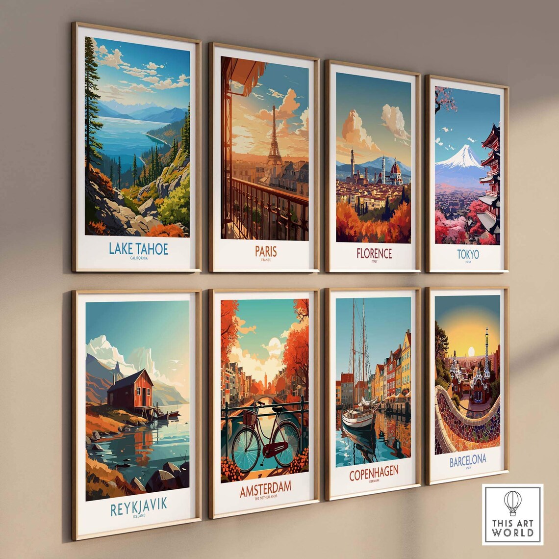 Lake Tahoe California Autumn Pine Lake Vintage Travel Poster - Image 3