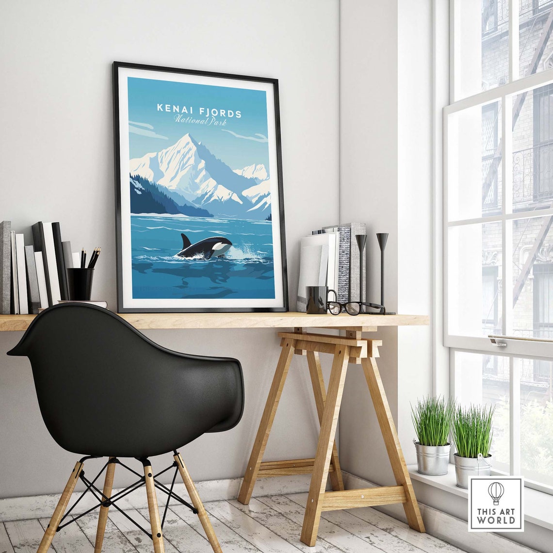 Kenai Fjords Alaska National Park Orca Glacier Travel Poster - Image 4