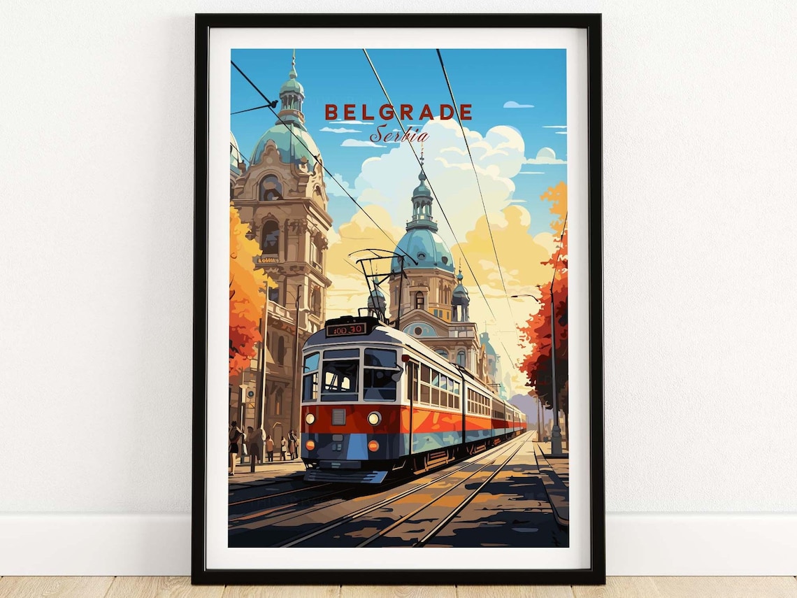 Belgrade Travel Poster, Personalized Wall Art