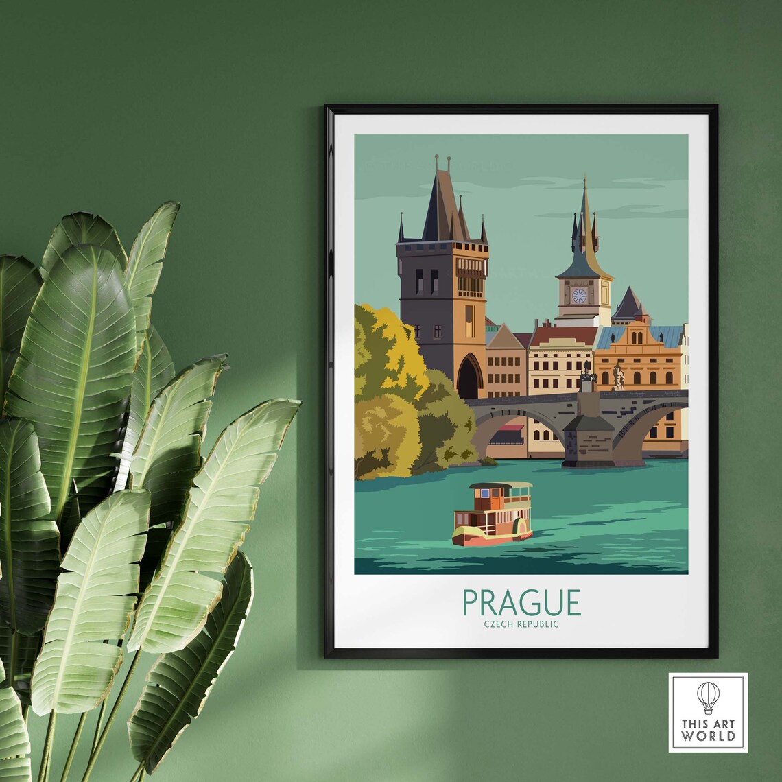 Prague Vintage Travel Poster, Prague City Art - Image 3