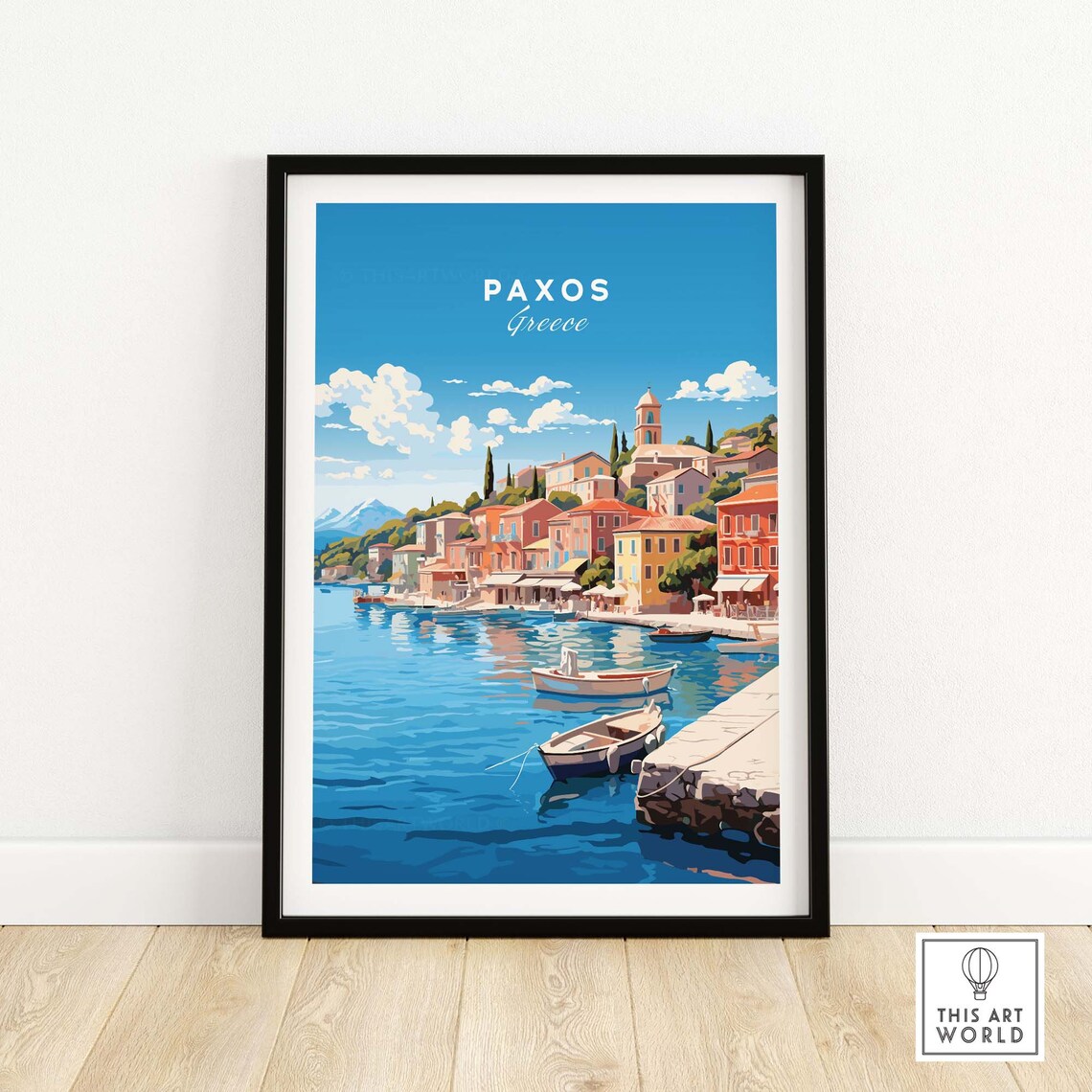 Paxos Travel Poster, Gift for Home Decor