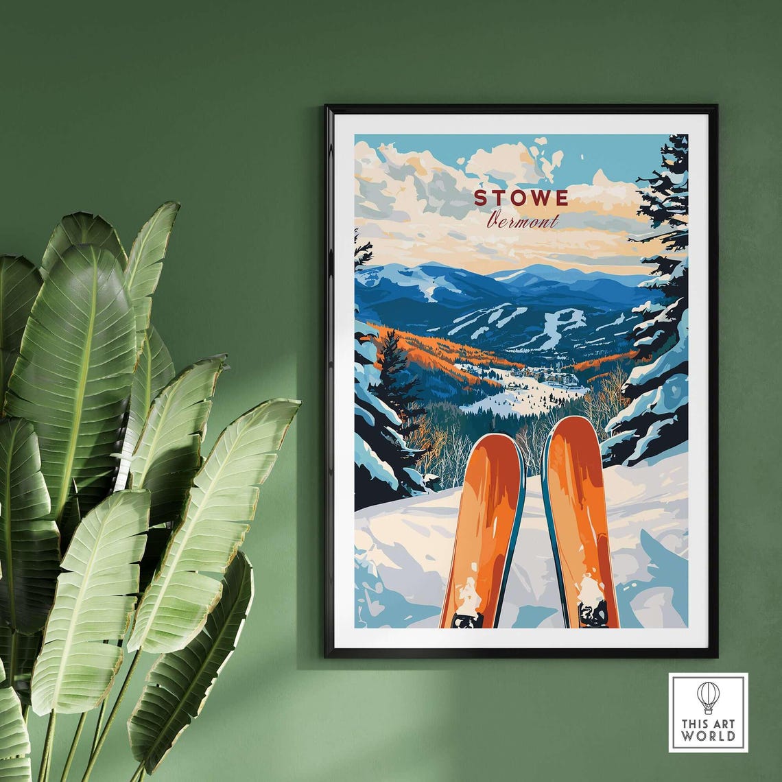 Stowe Vermont Ski Poster, Ski Lodge Decor - Image 2