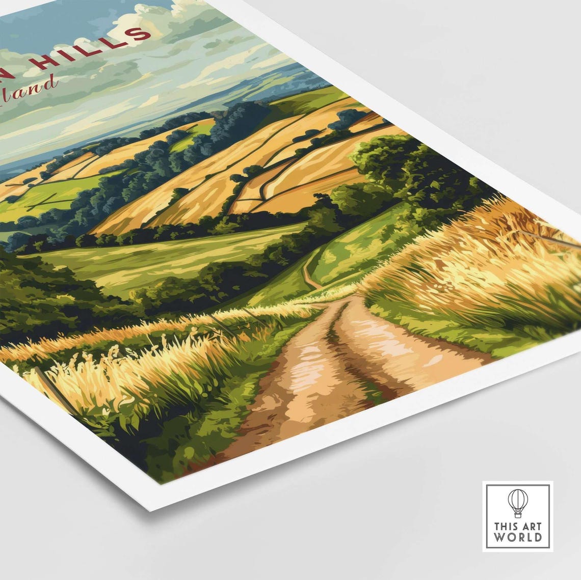 Chiltern Hills England Rolling Wheat Fields Vintage Travel Poster - Image 4
