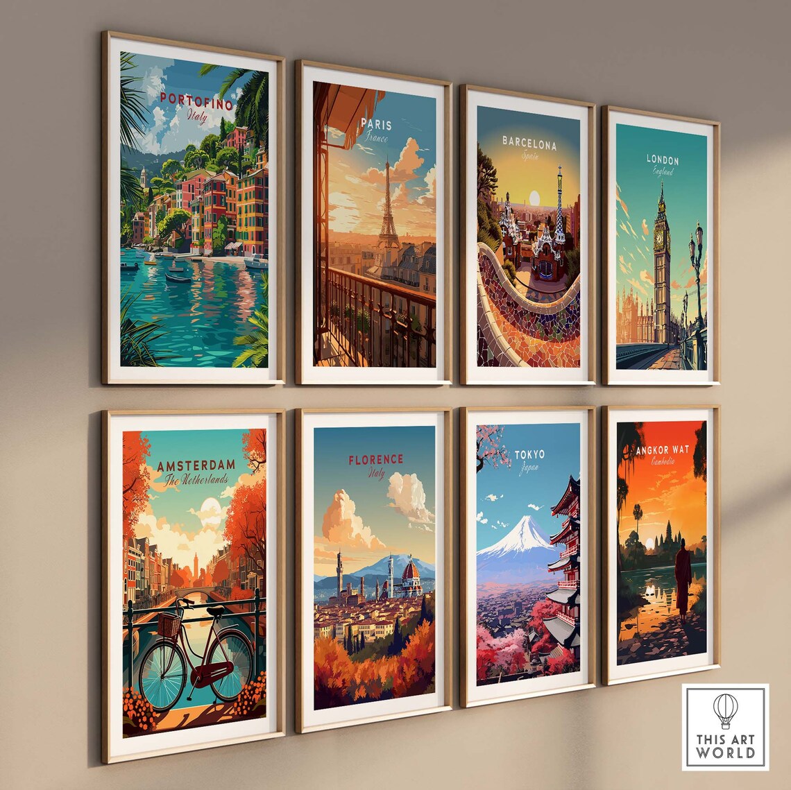 Portofino Italy Travel Poster, Italian Riviera - Image 3