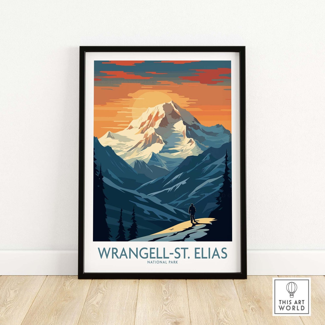 Wrangell St Elias National Park Alaska Glacier Peak Hiker Poster