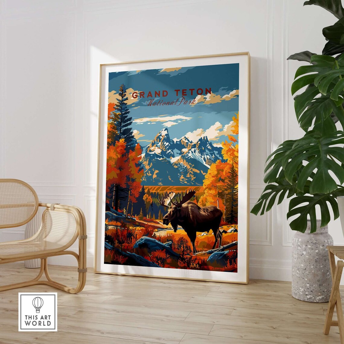 Grand Teton National Park Moose Autumn Peaks Wyoming Wilderness Poster - Image 3
