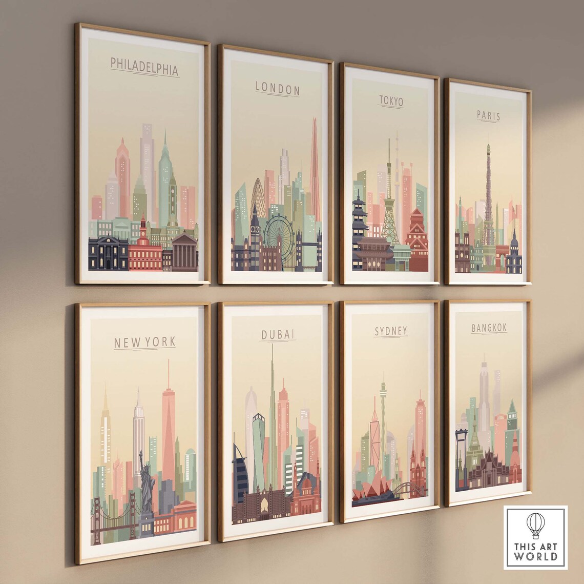Philadelphia Skyline Travel Poster, City View Art Print - Image 3