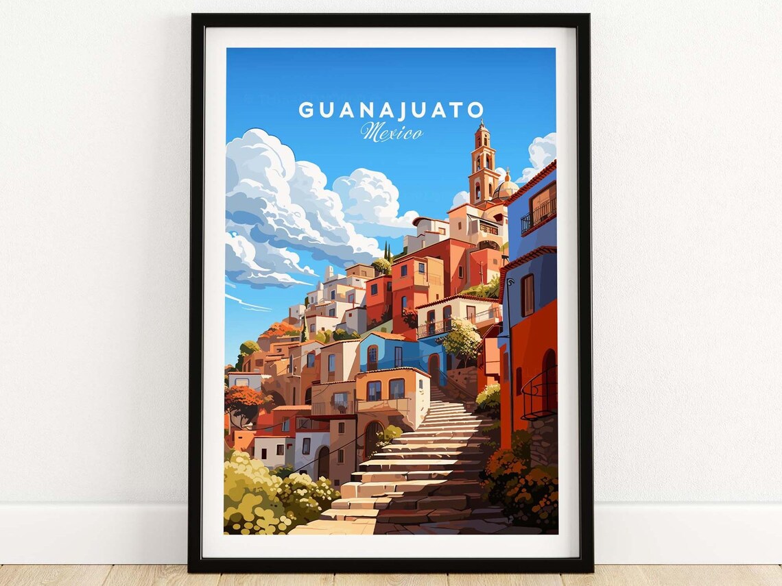 Guanajuato Travel Poster, Home Decor Wall Art