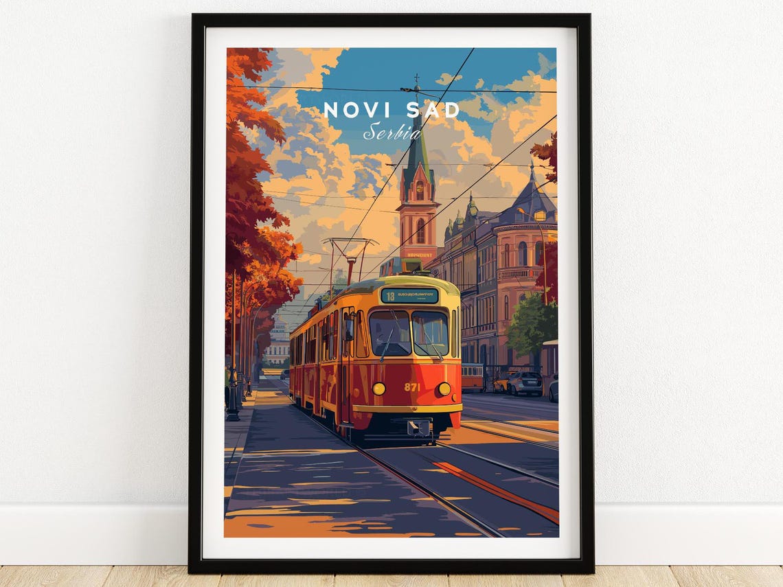 Novi Sad Travel Print Serbia Wall Art Print Serbia Travel Poster Serbia Home Decor Novi Sad Artwork Poster Gift Novi Sad Illustration Art
