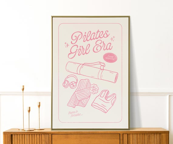 Pilates Girl Era Poster Funny Wall Art Studio Decor Gift For Lover Hot Girly Print Fitness