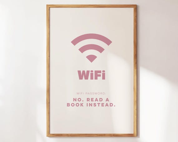 Funny Book Art Wifi Password Print Cozy Nook Apartment Decor For Lovers Lover Gifts