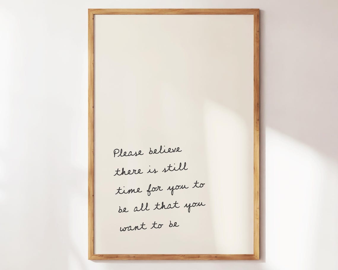 Handwritten Inspirational Quote Poster Please Believe Minimalist Style