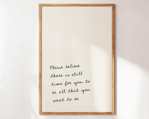 Handwritten Inspirational Quote Poster Please Believe Minimalist Style
