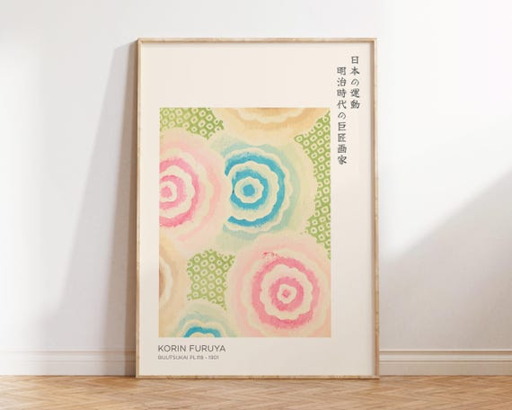 Japanese Flower Floral Print By Korin Furuya Large Abstract Wall Art Painting For Living Room Office Decor Japandi And Wabi Sabi