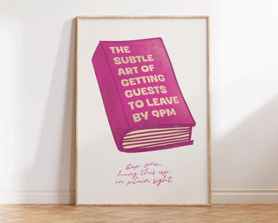 Book Print Funny And Sarcastic Wall Art Trendy Preppy Decor For Living Rooms Dorms Or Apartments Retro Style With A Humorous Quote
