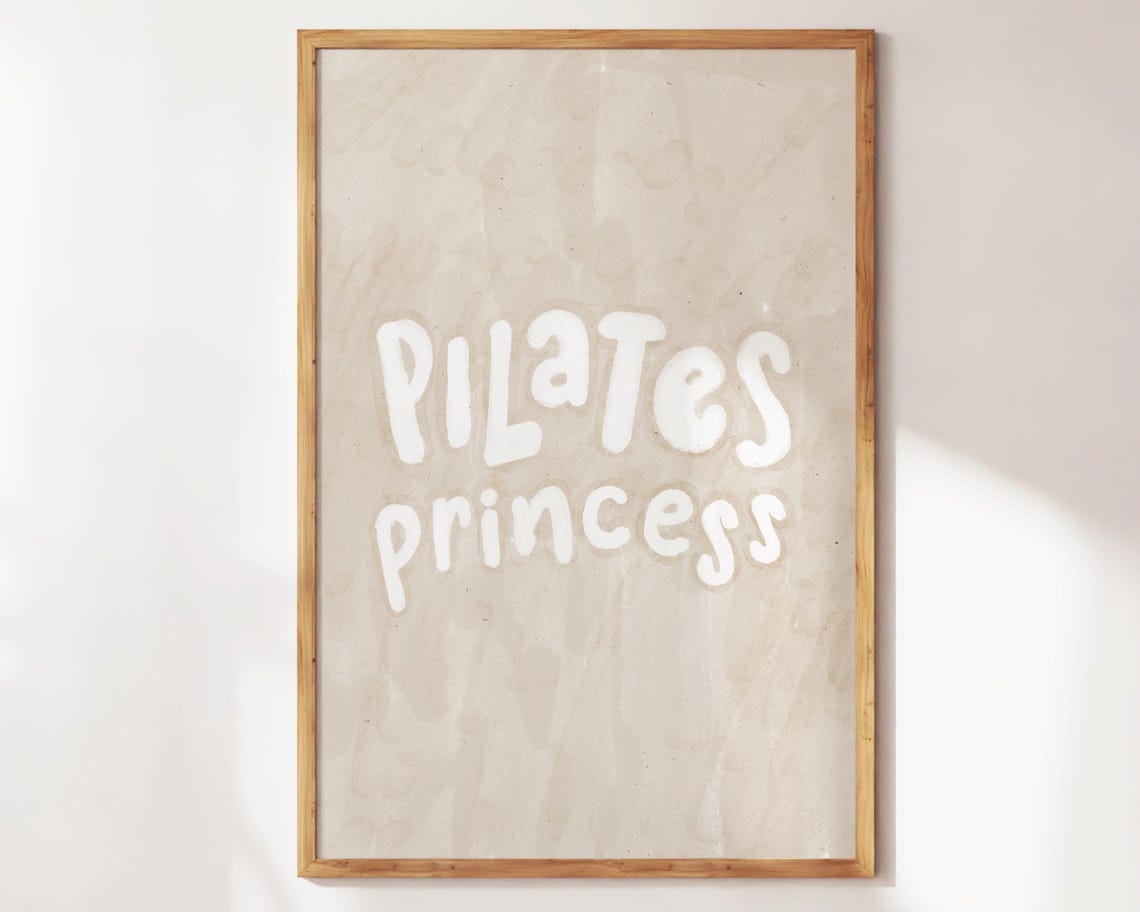 Pilates Princess Cute Puffy Letters Cream Studio Decor Poster