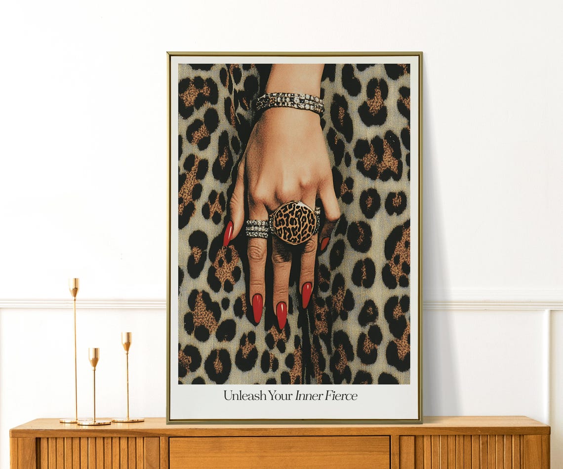 Unleash Your Inner Fierce Leopard Fashion Motivational Poster