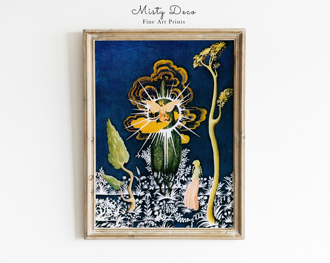 Kay Nielsen Enchanting Blue Night Golden Tree Fairy Art Poster
