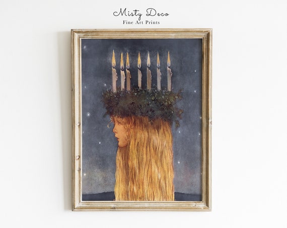 Lucia by John Bauer, Whimsical Folktale Art Print