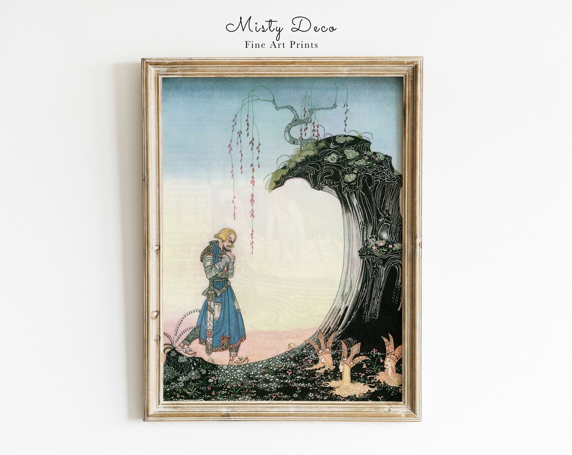 Kay Nielsen Fairy Tale Prince Giant Wave Rock Fantasy Art Poster