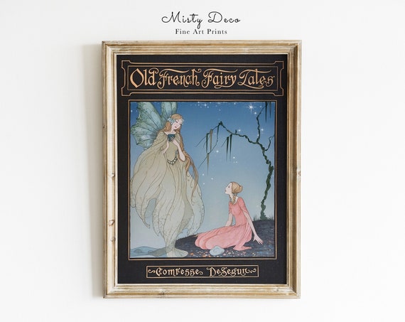 Vintage Book Cover Illustration Old French Fairy Tales By Virginia Frances Sterret