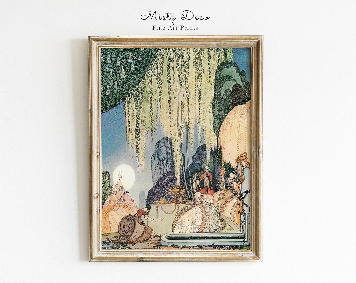 Kay Nielsen Dancing Princesses Moonlit Garden Art Deco Poster