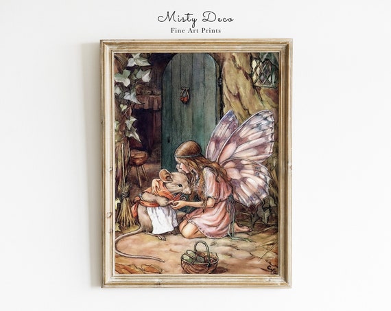 A Fairy's Kiss by Cicely Mary Barker, Art Print
