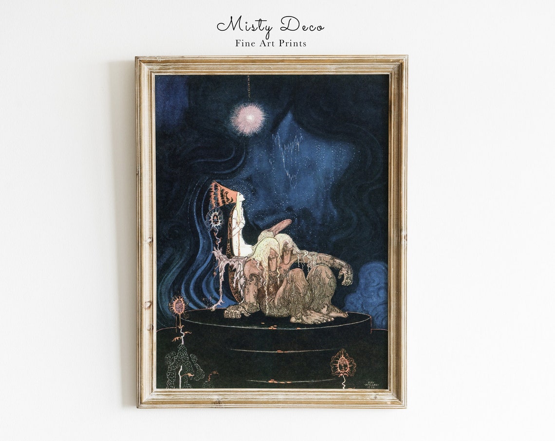 Kay Nielsen Fairy Tale Princess Troll Starry Night Art Poster
