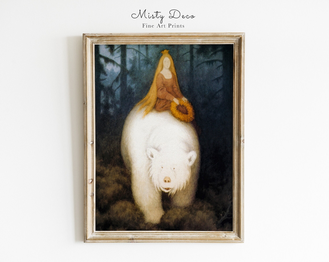 Princess Riding on a White Bear, Kittelsen Art Print