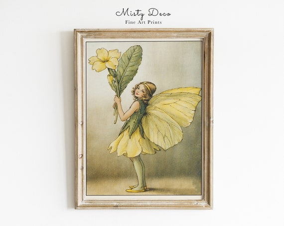 Vintage Flower Fairy Illustration By Cicely Mary Barker Perfect Wall Art For Childrens Room