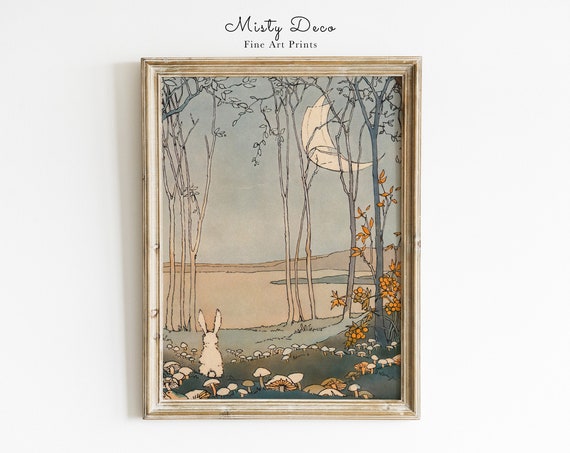 Vintage Rabbit Illustration for Nursery Decor
