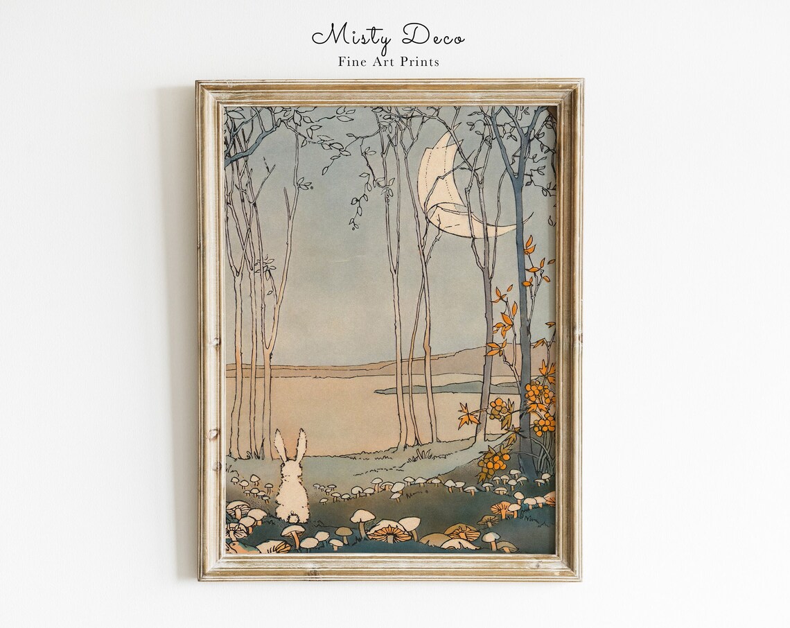Vintage Rabbit Illustration for Nursery Decor